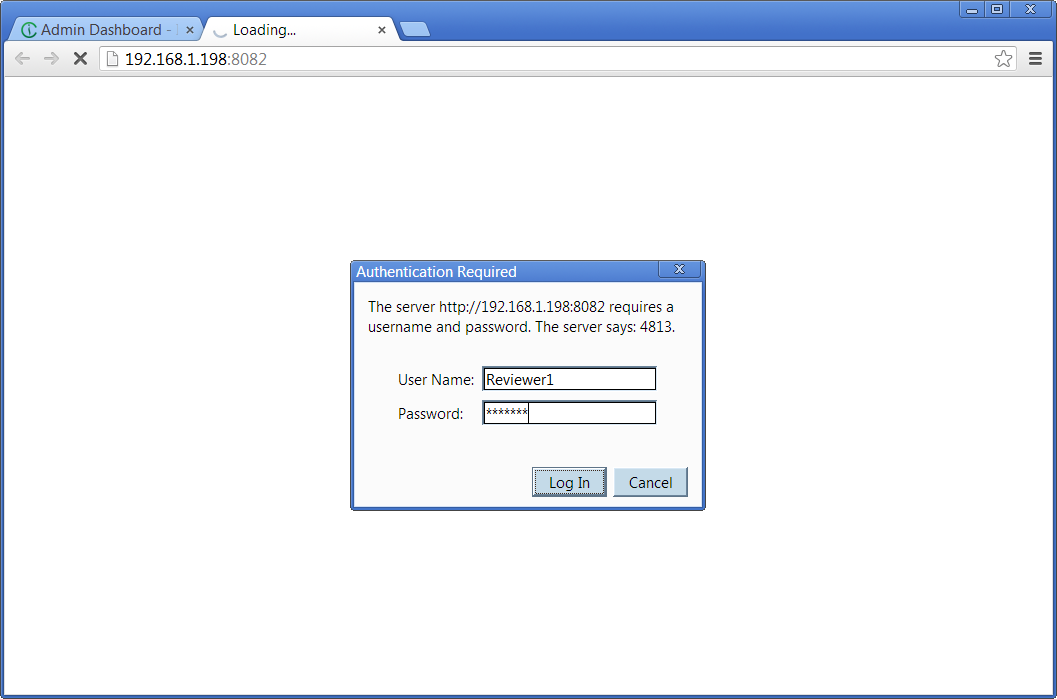 Logging into shared case