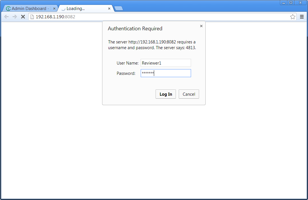 Logging into shared case