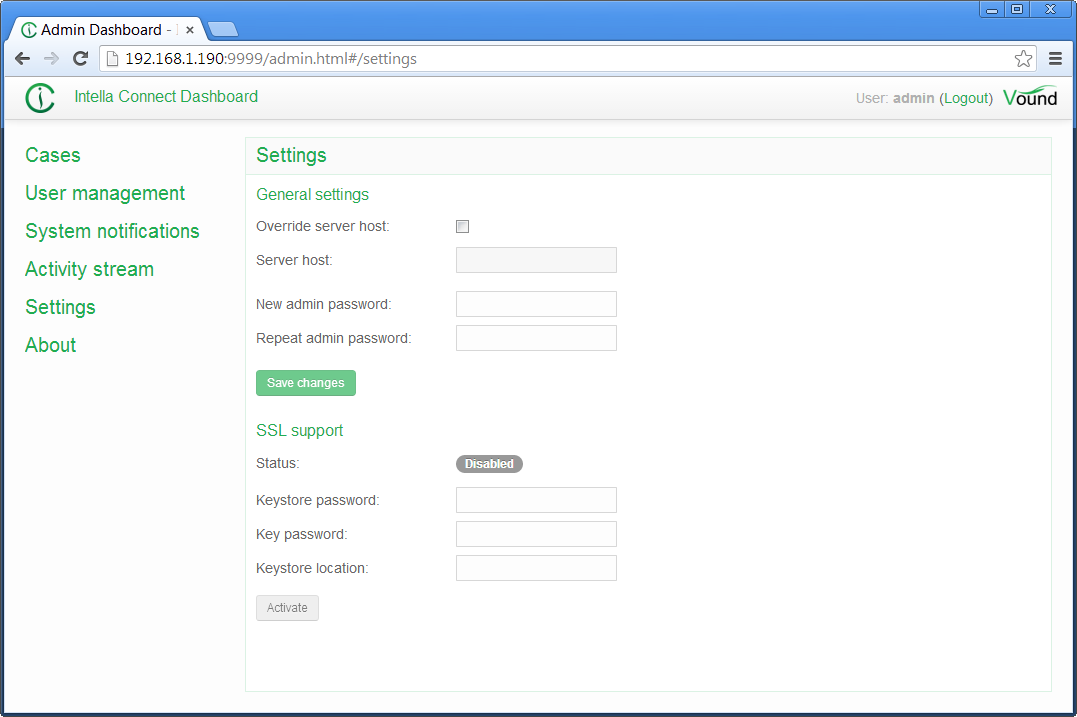 Intella Connect Settings