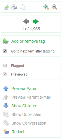 Previewer toolbar