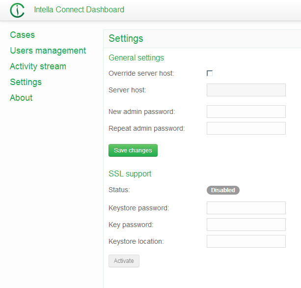 Figure: SSL settings in Connect