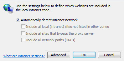 Automatically detect intranet network