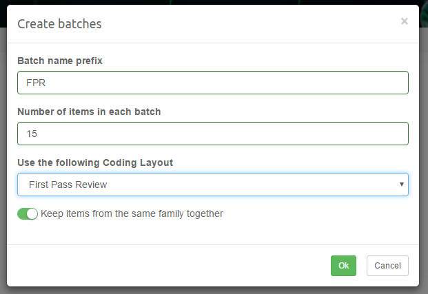 Create Batches Modal