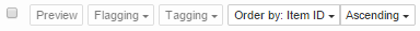 List mode - Toolbar