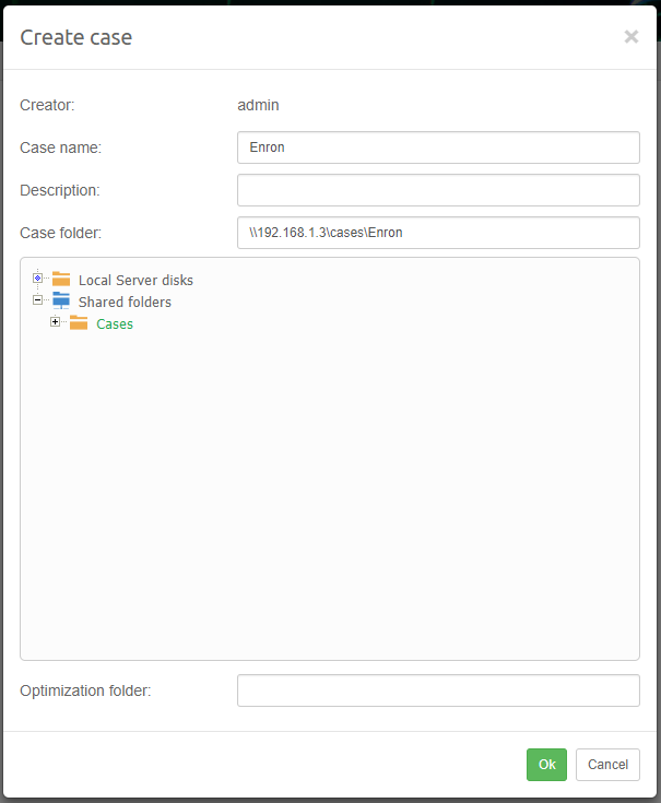 Creating case