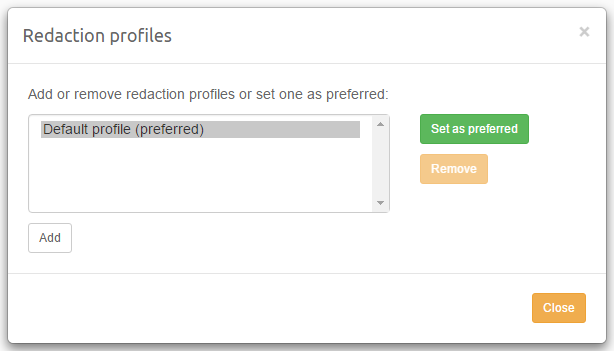 Redaction profiles