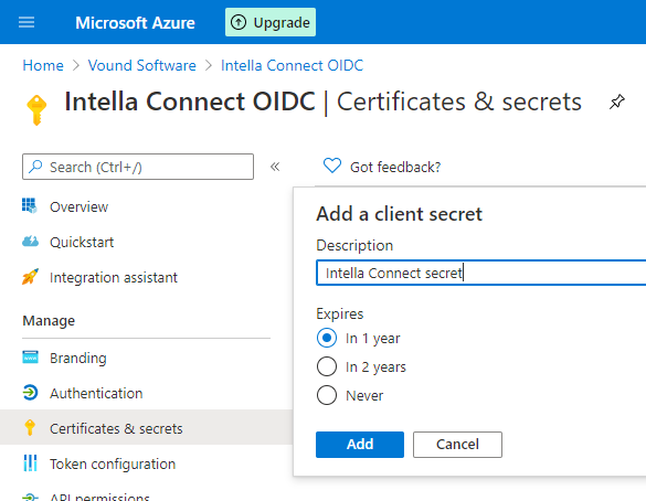 SSO with Intella Connect and Microsoft Azure step 8