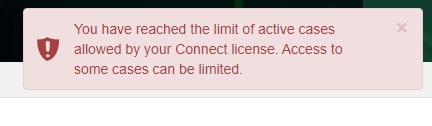 Active cases limit reached admin error