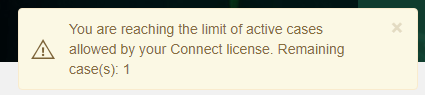 Active cases limit reached admin warning