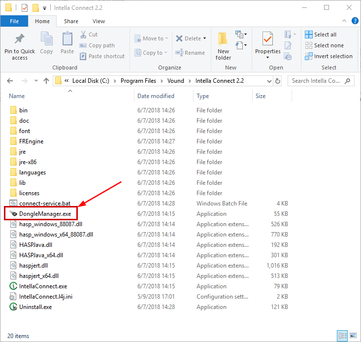 Dongle Manager Location
