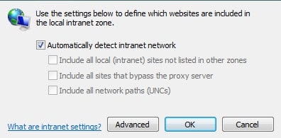 Automatically detect intranet network