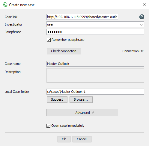 Create new case in Team