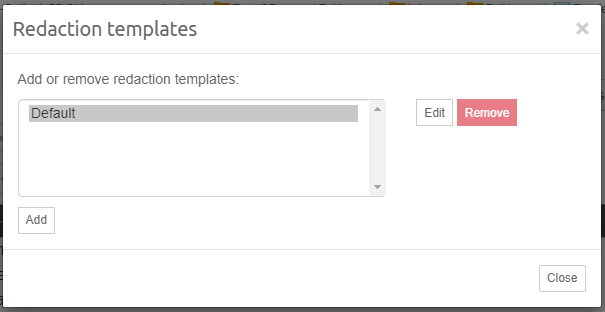 Redaction templates