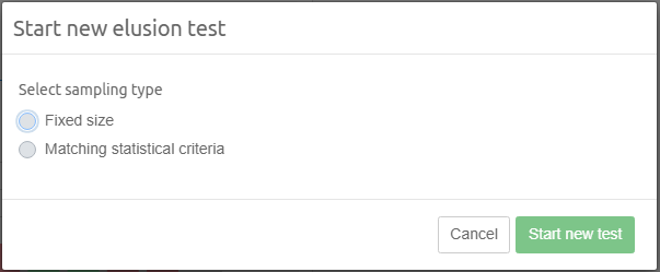 Elusion Test sampling types