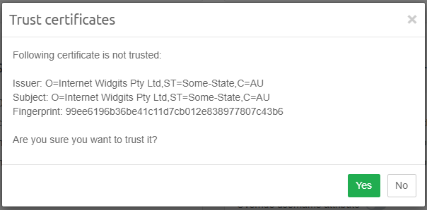 Certificate not trusted