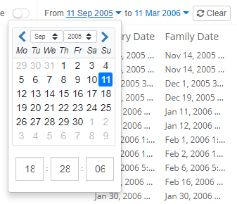 Timeline change date