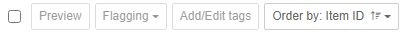 List mode - Toolbar