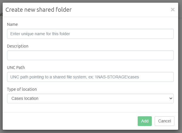 Add Shared Folder