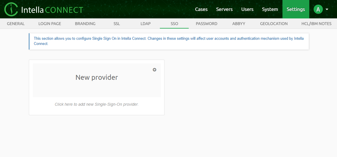 SSO settings