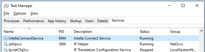 Check running status in Windows Task Manager