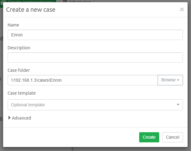Creating case