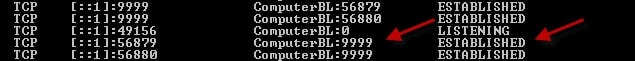netstat listing