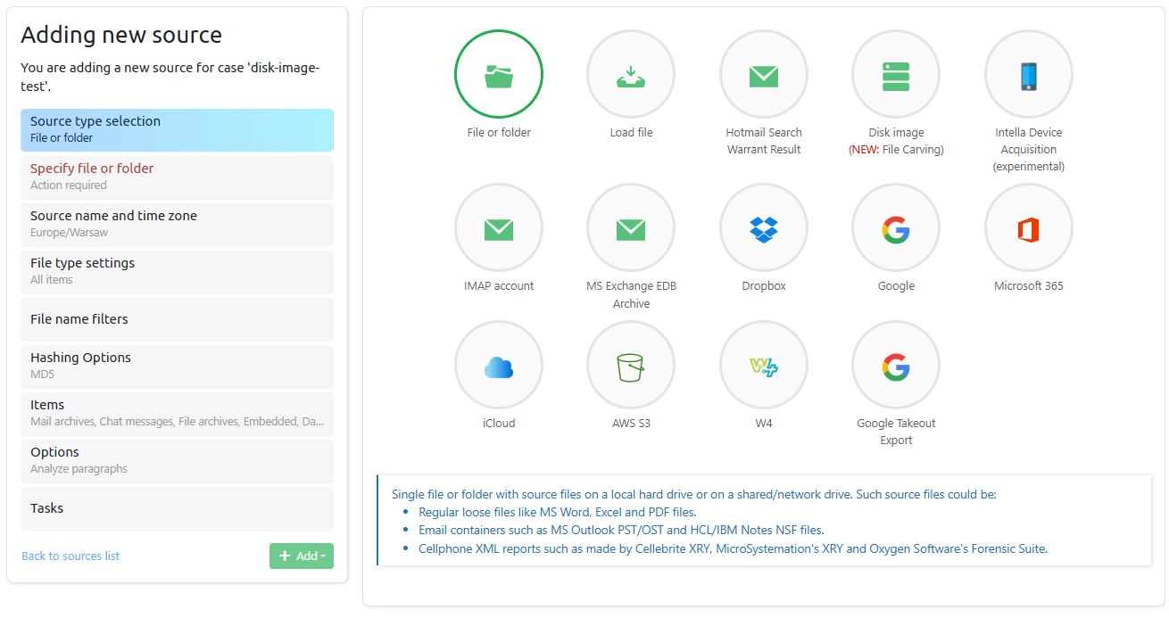 Add Source Wizard
