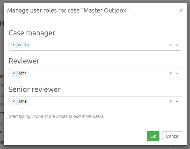 Roles assignment