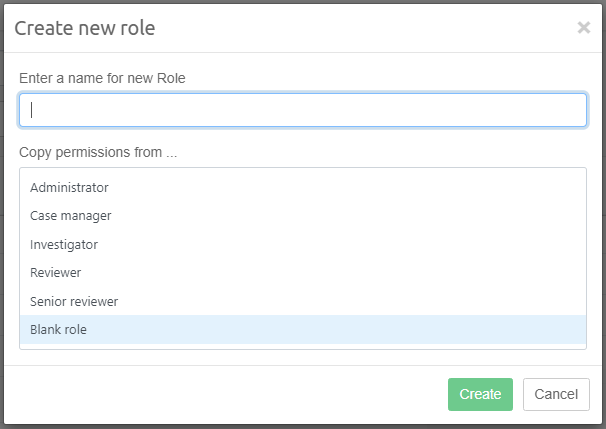 Create new role