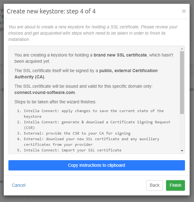 New keystore step 4