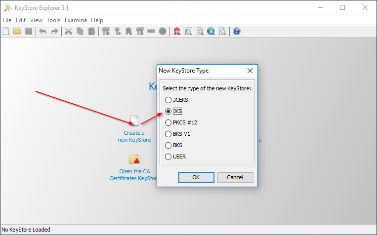 Create New Keystore