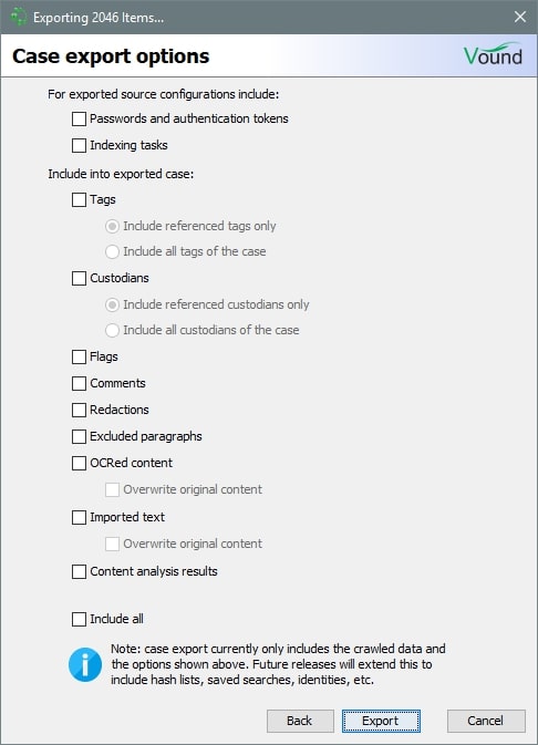 desktop exporting case options