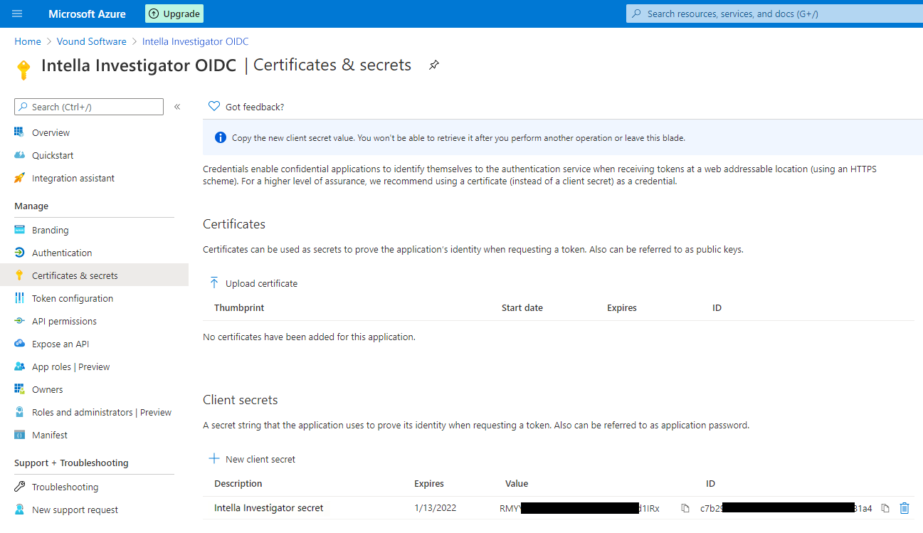 Configuring Microsoft Azure as SSO provider step 9