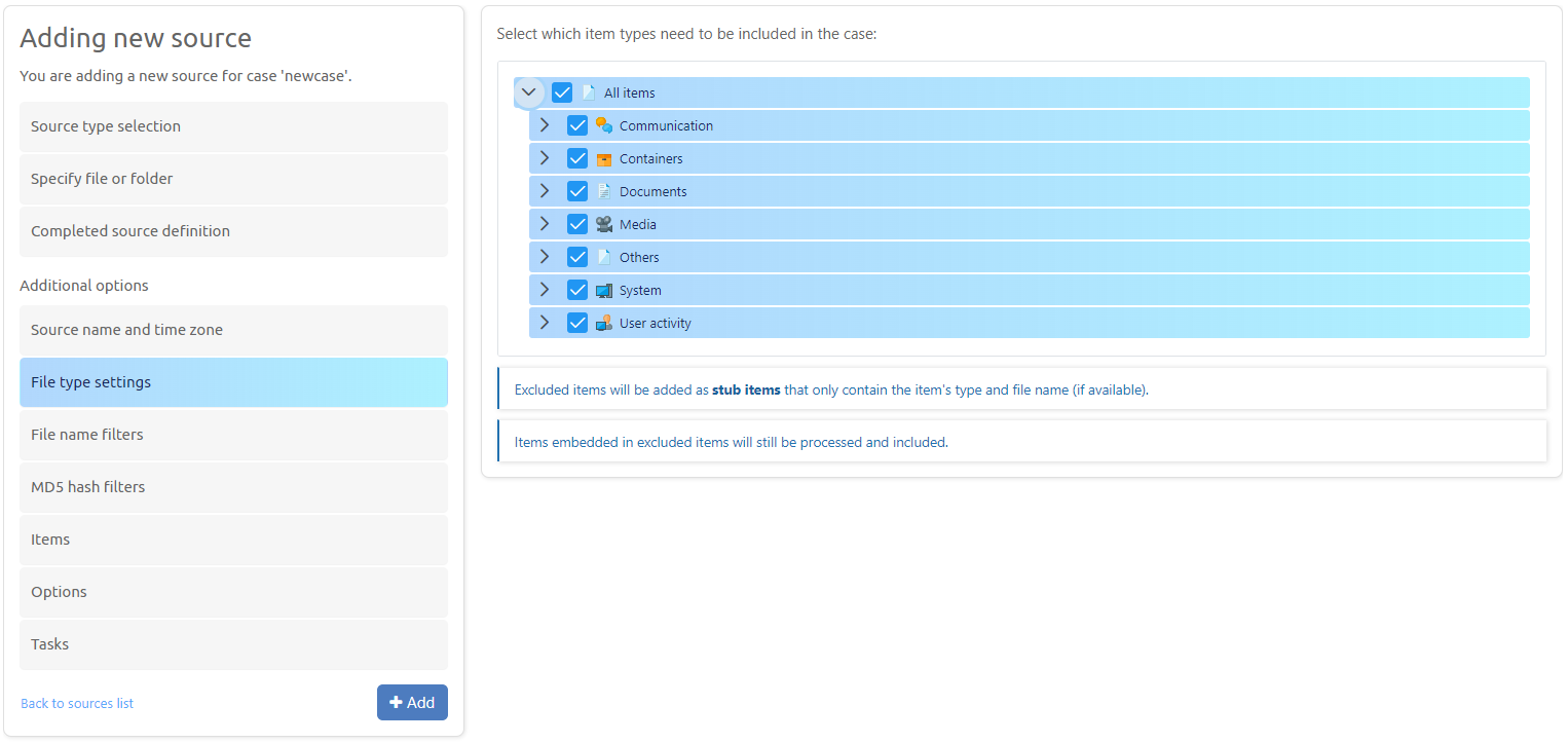 Additional options