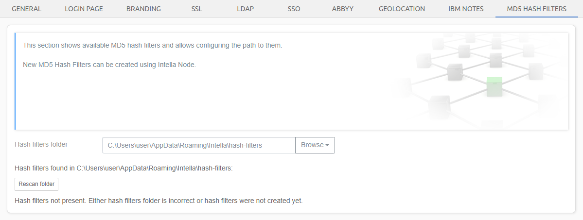 MD5 hash filters