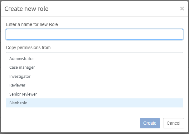 Create new role