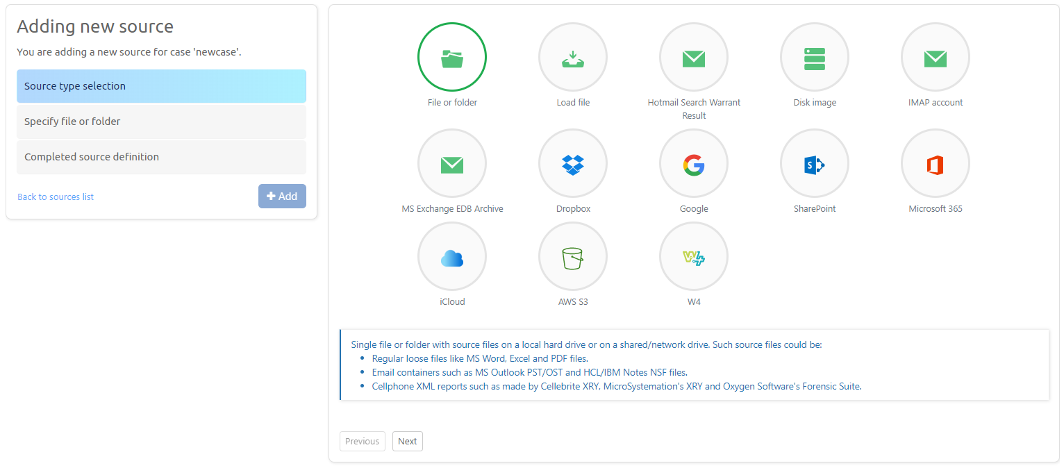 Add Source Wizard