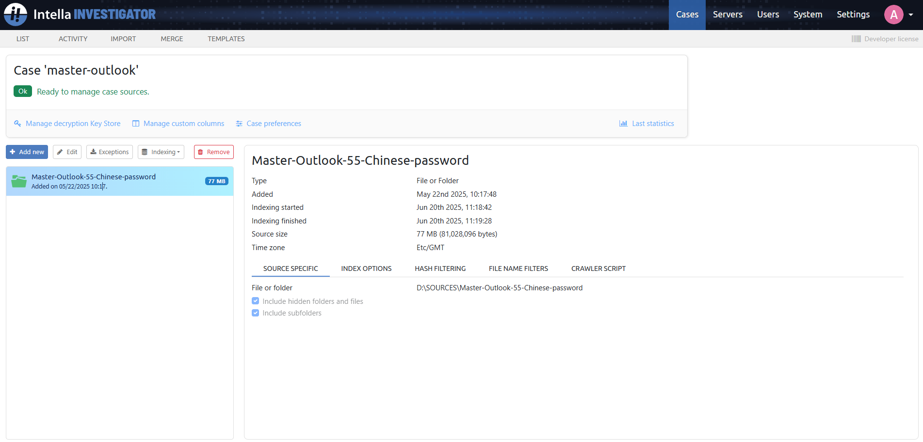 Manage Sources