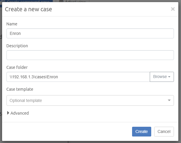 Creating case