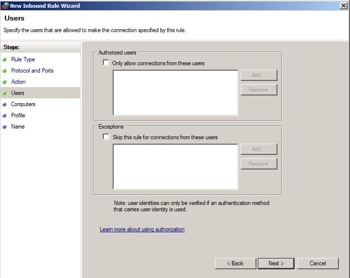 Select users